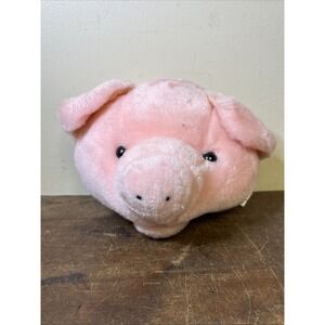Vtg Plushland Pink Pig Plush With Zipper Compartment